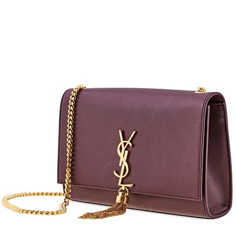 ysl bag burgundy|saint laurent bag with tassel.